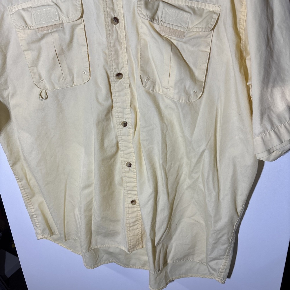 World Wide Sportsman Fishing Shirt 2XL Yellow Vented Mesh Lined Outdoor - Picture 5 of 16